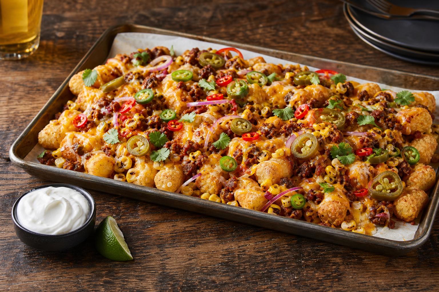 Summit queso loaded tots. The bar-menu play that pays for itself. 🧀🥔